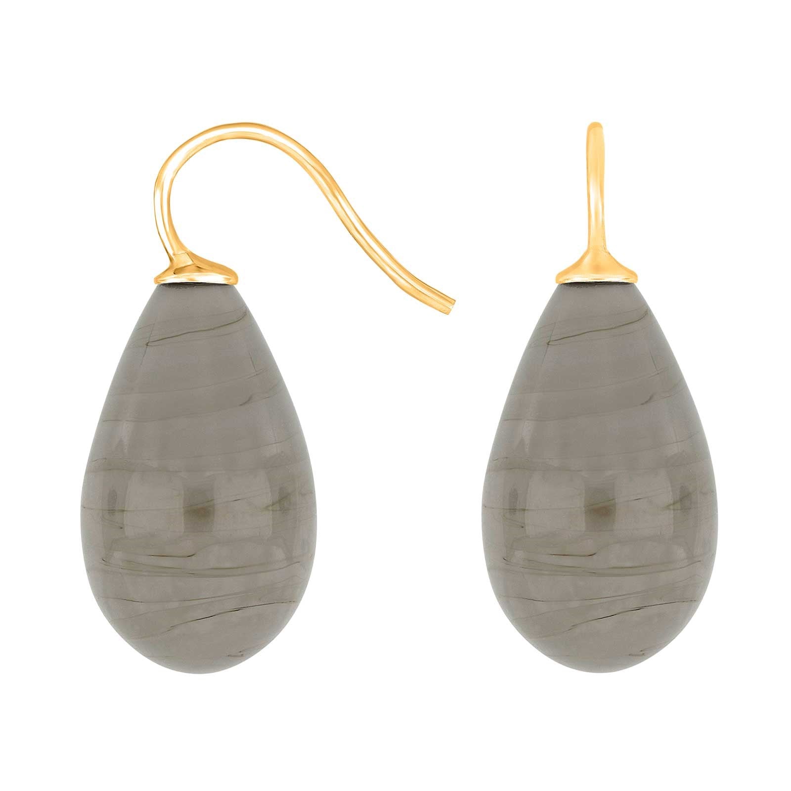 Silver ear. w/Bohemian quartz glass