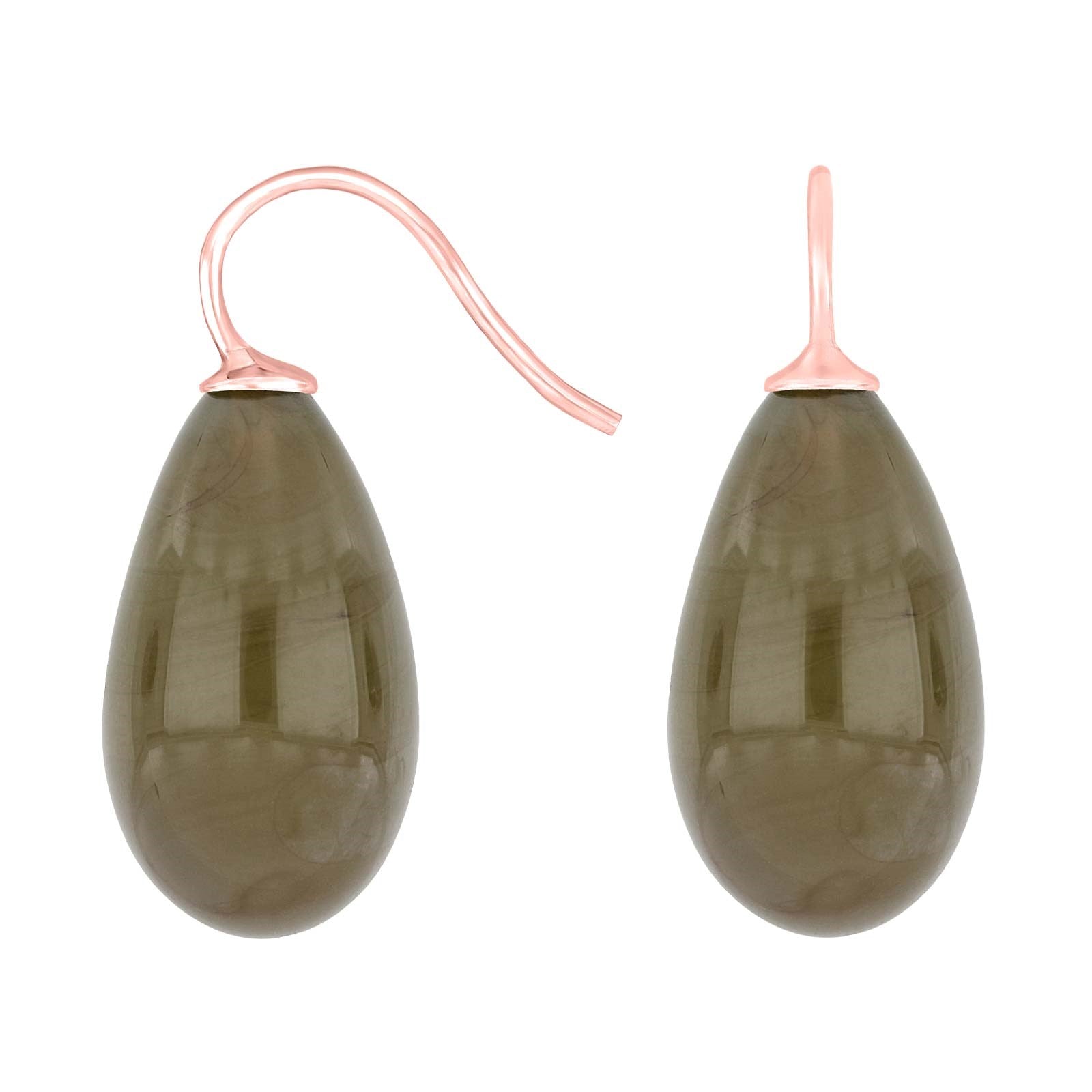 Silver ear. w/Bohemian quartz glass