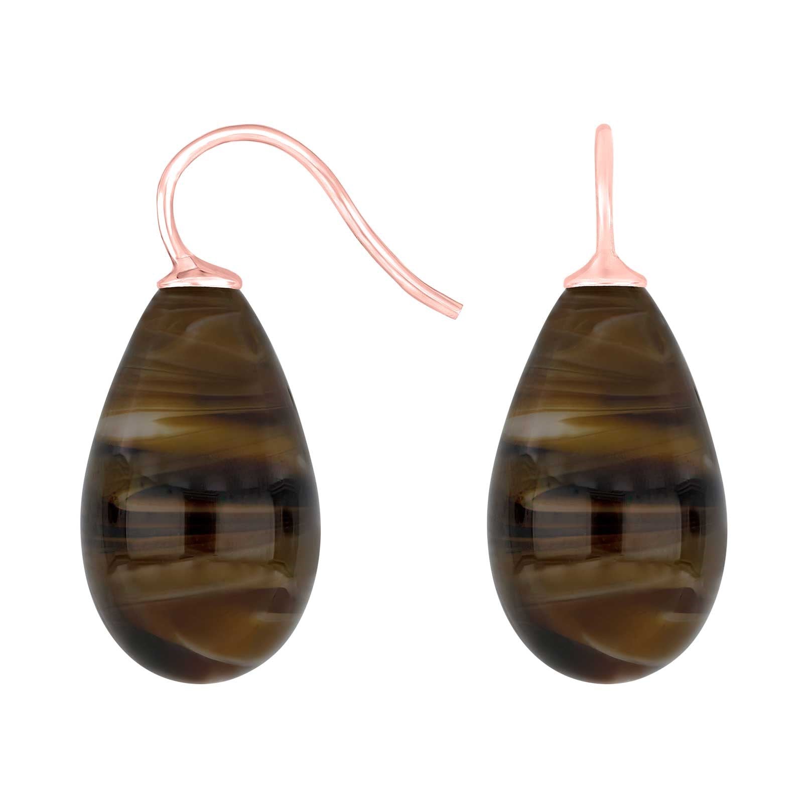 Silver ear. w/Bohemian quartz glass