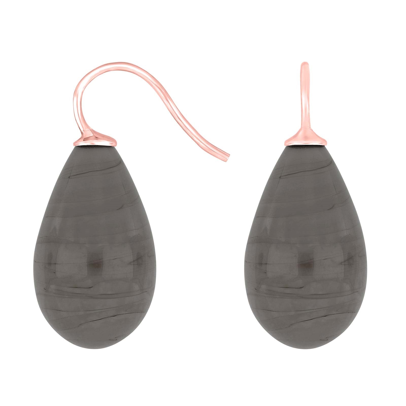 Silver ear. w/Bohemian quartz glass