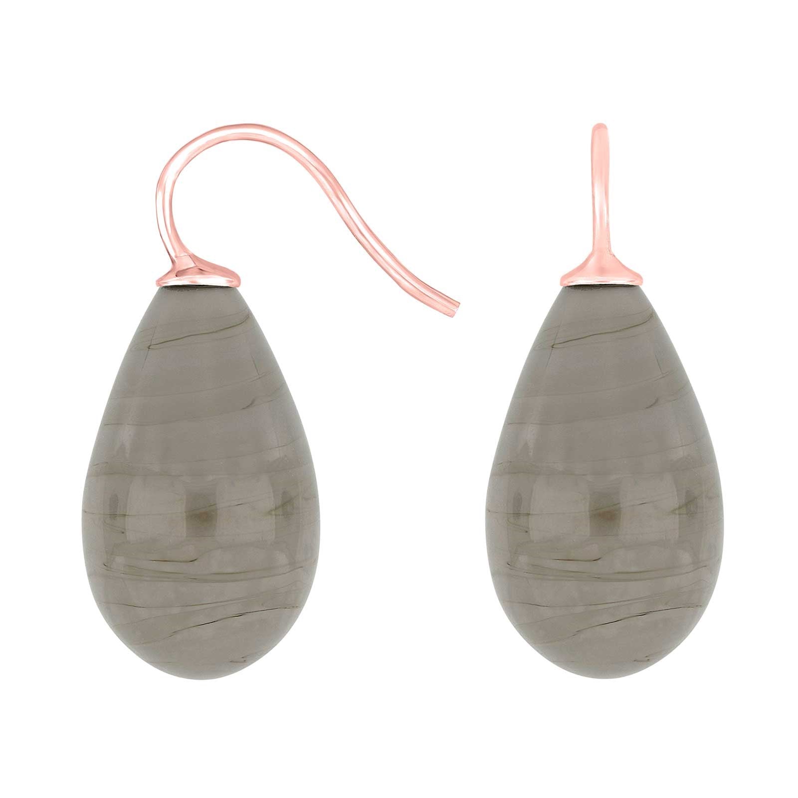Silver ear. w/Bohemian quartz glass