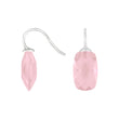 Silver ear. w/quartz glass faceted