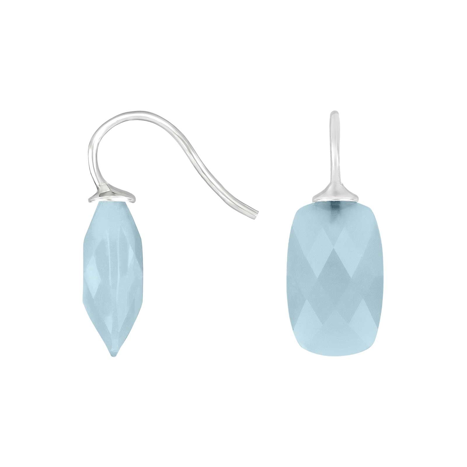 Silver ear. w/quartz glass faceted