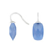 Silver ear. w/quartz glass faceted
