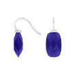 Silver ear. w/quartz glass faceted