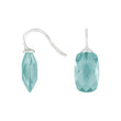 Silver ear. w/quartz glass faceted