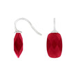 Silver ear. w/quartz glass faceted