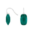Silver ear. w/quartz glass faceted