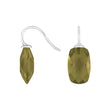 Silver ear. w/quartz glass faceted