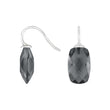 Silver ear. w/quartz glass faceted