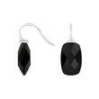 Silver ear. w/quartz glass faceted