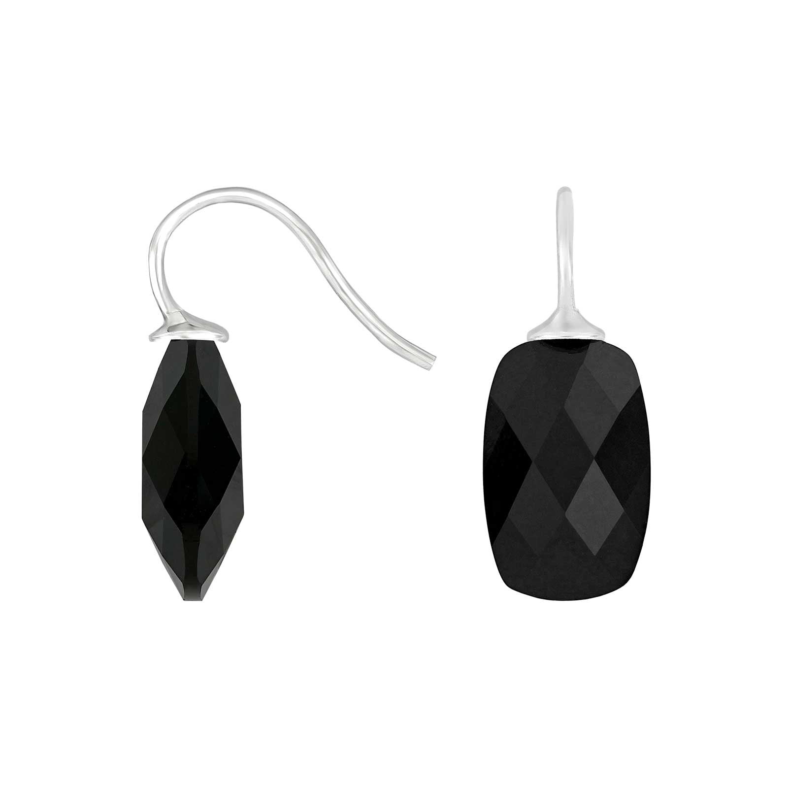 Silver ear. w/quartz glass faceted