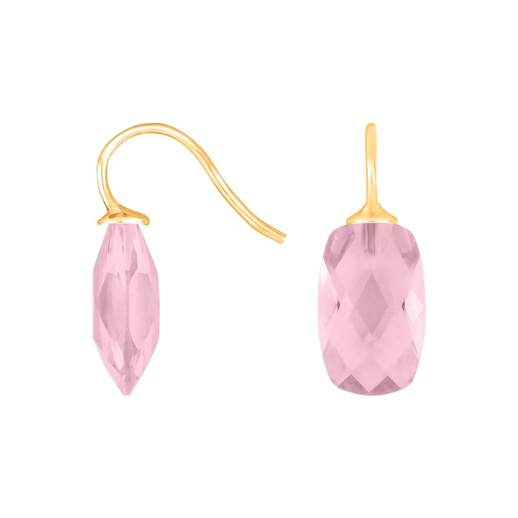 Silver ear. w/quartz glass faceted