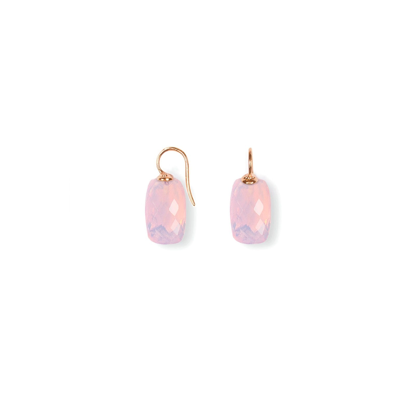 Silver ear. w/quartz glass faceted