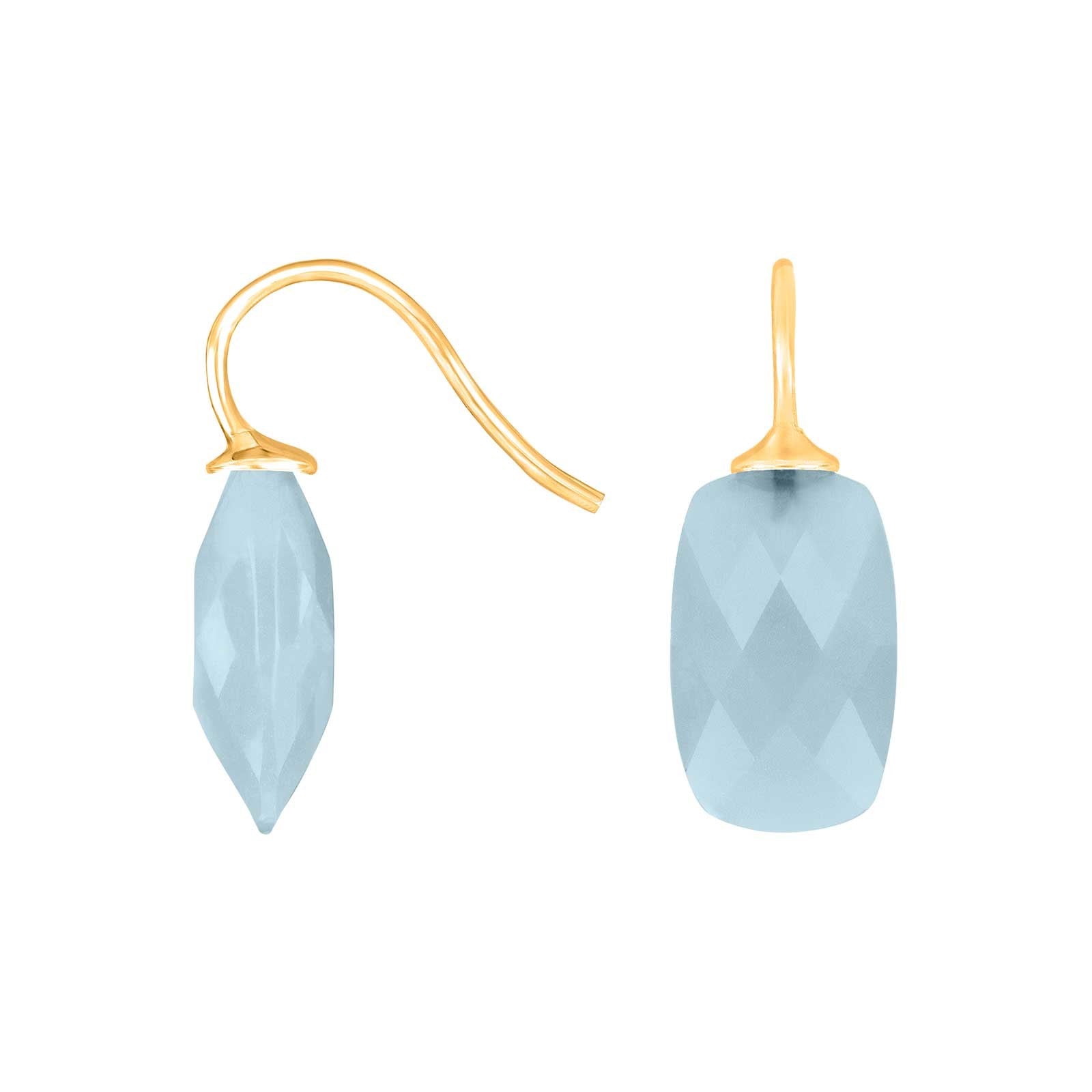 Silver ear. w/quartz glass faceted