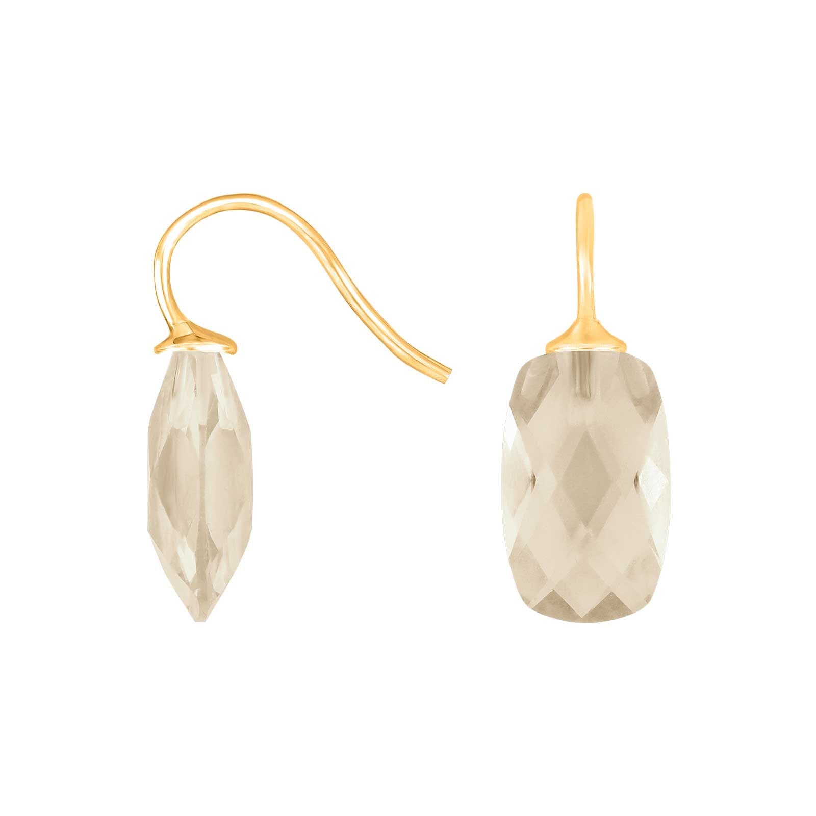 Silver ear. w/quartz glass faceted