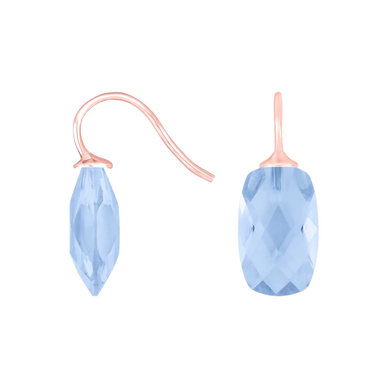 Silver ear. w/quartz glass faceted
