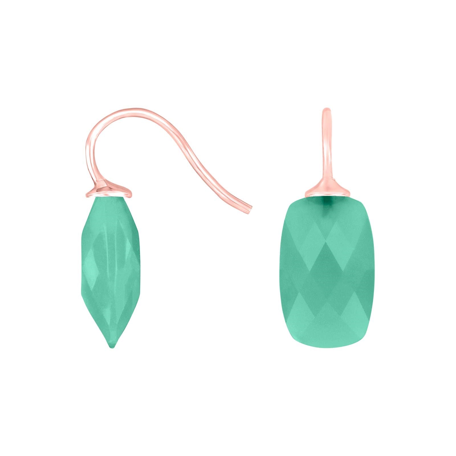 Silver ear. w/quartz glass faceted