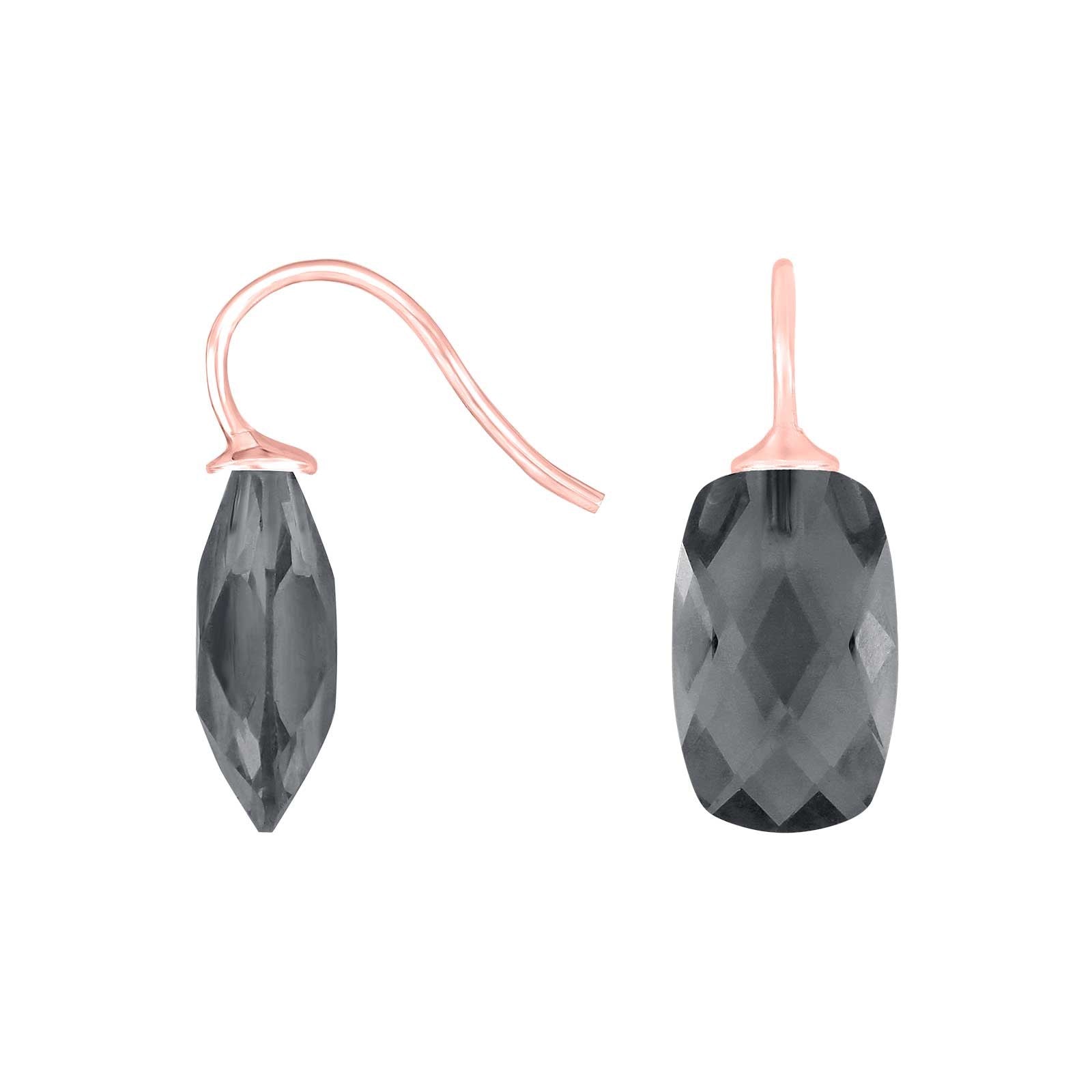 Silver ear. w/quartz glass faceted