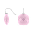 Silver ear. w/quartz glass faceted