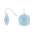 Silver ear. w/quartz glass faceted