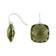 Silver ear. w/quartz glass faceted