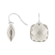 Silver ear. w/quartz glass faceted