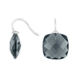 Silver ear. w/quartz glass faceted