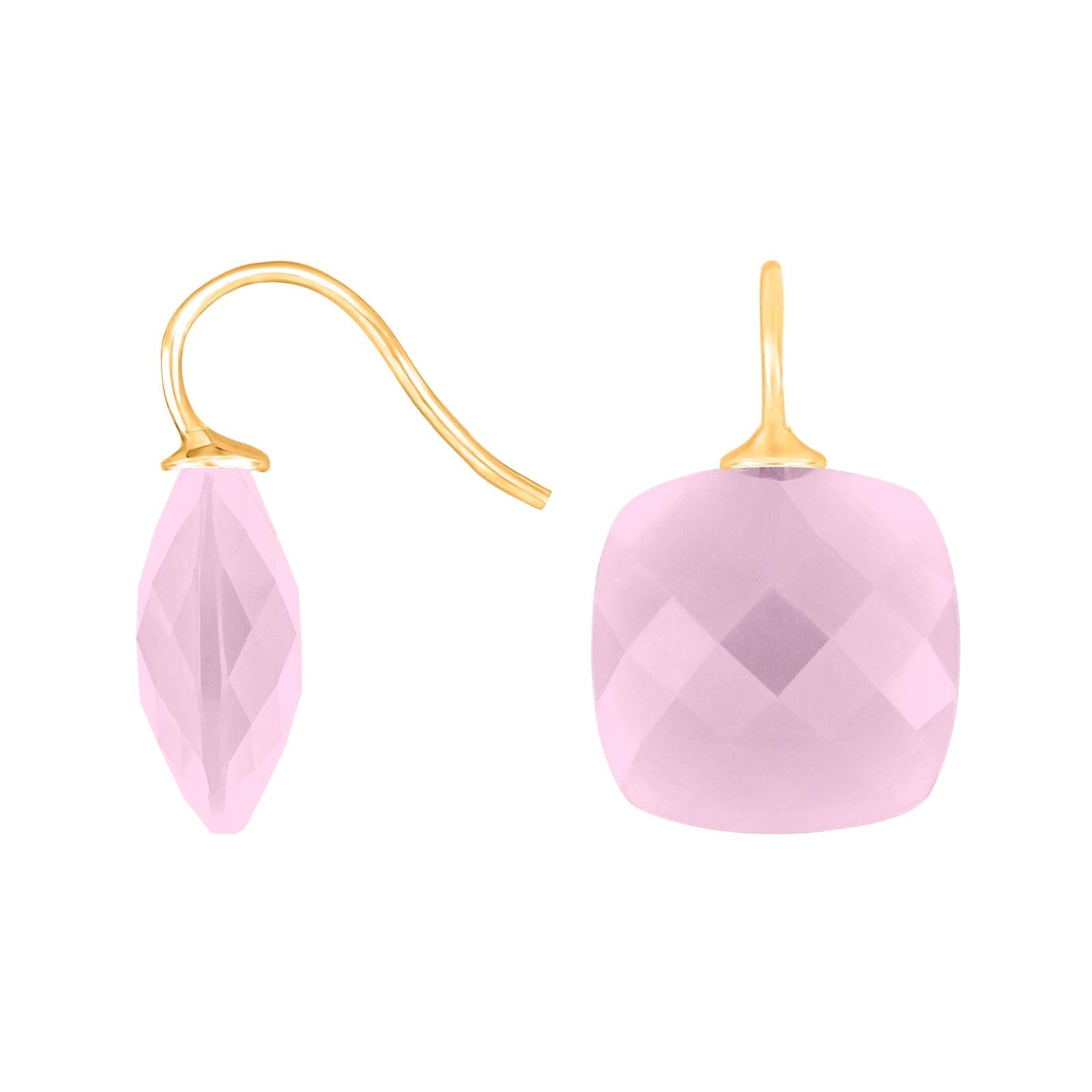 Silver ear. w/quartz glass faceted