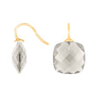 Silver ear. w/quartz glass faceted