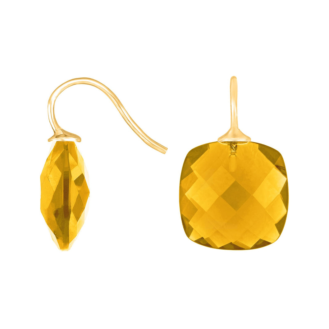 Silver ear. w/quartz glass faceted - 70 / Gold plated