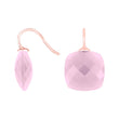 Silver ear. w/quartz glass faceted