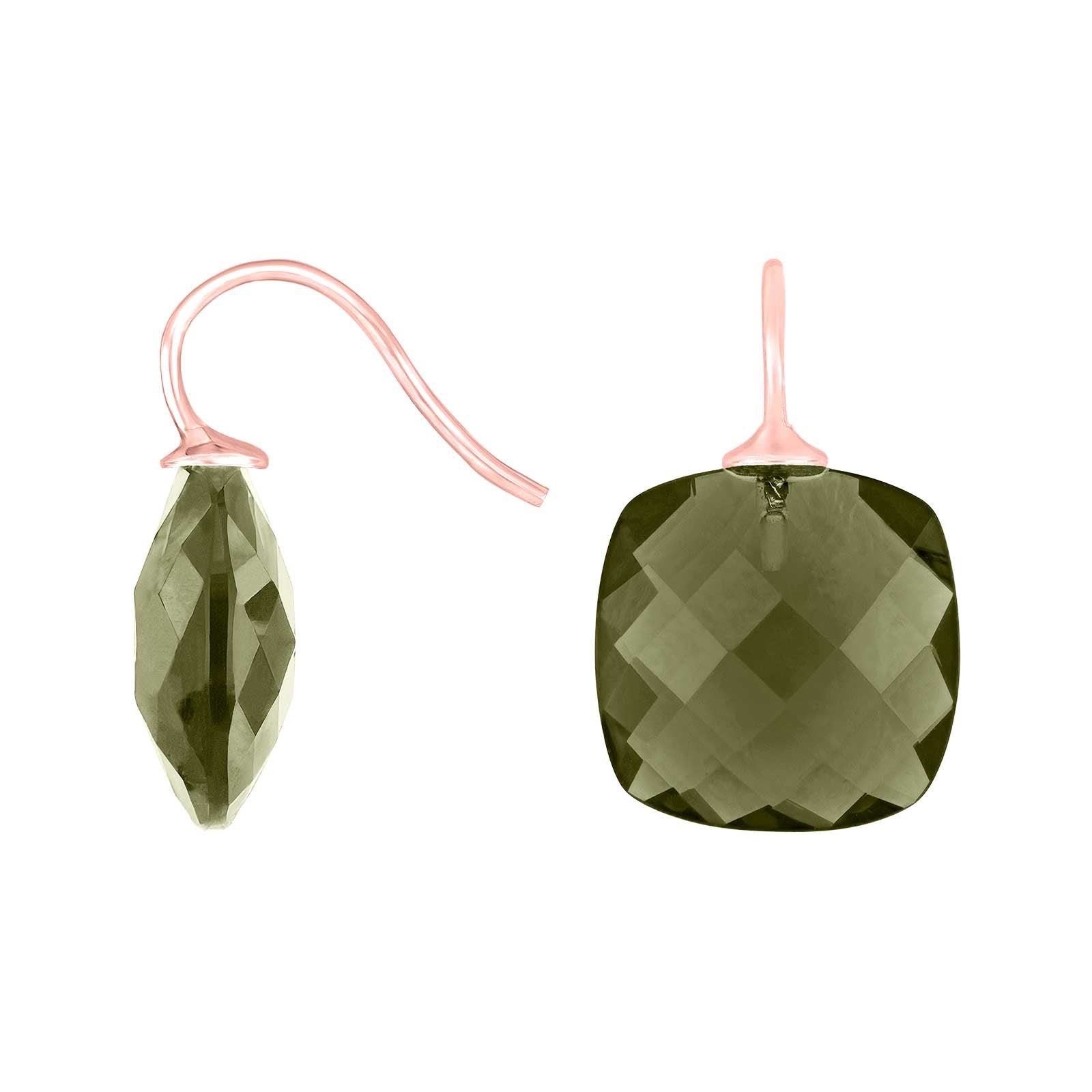 Silver ear. w/quartz glass faceted
