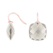 Silver ear. w/quartz glass faceted