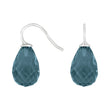 Silver ear. w/quartz glass faceted
