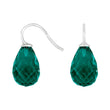 Silver ear. w/quartz glass faceted