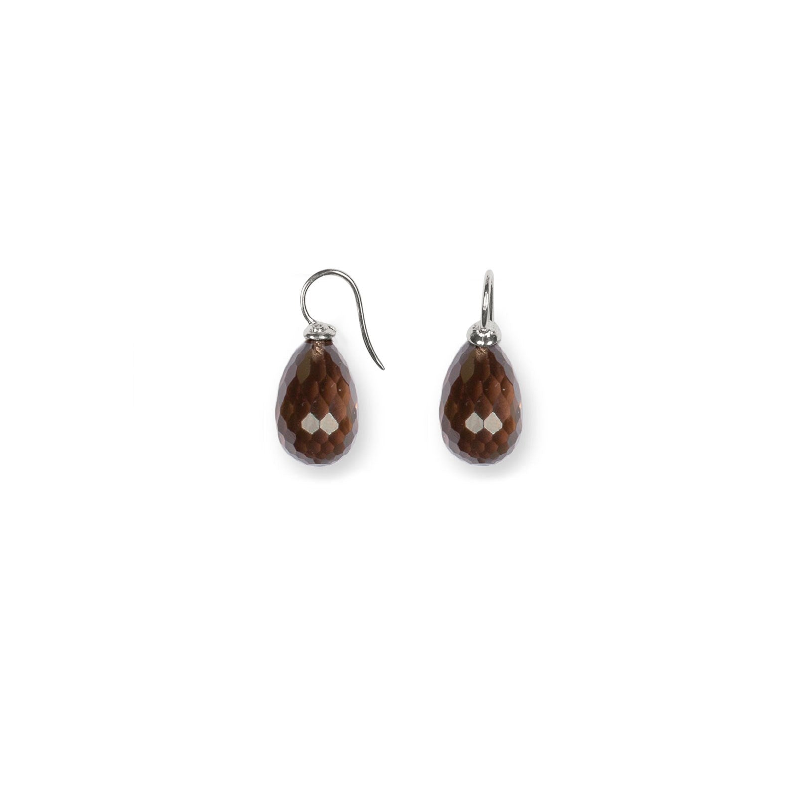 Silver ear. w/quartz glass faceted