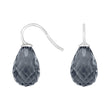 Silver ear. w/quartz glass faceted