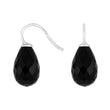 Silver ear. w/quartz glass faceted
