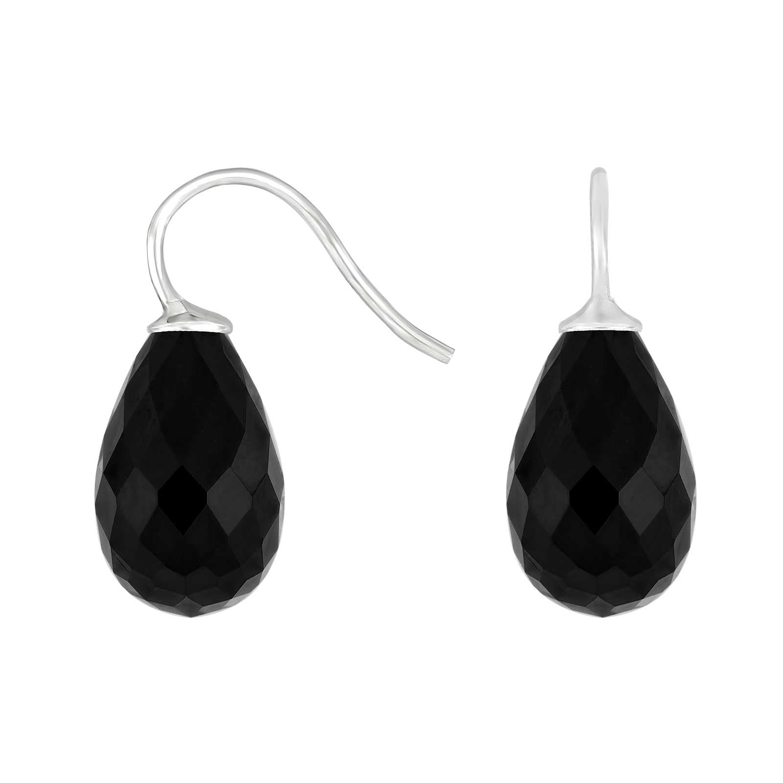Silver ear. w/quartz glass faceted