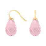 Silver ear. w/quartz glass faceted