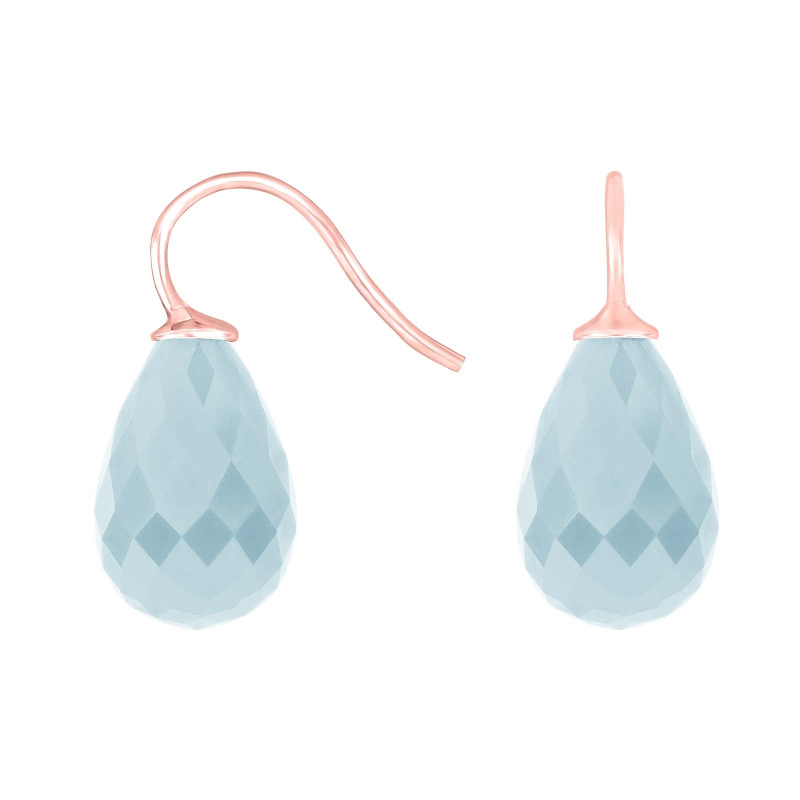 Silver ear. w/quartz glass faceted