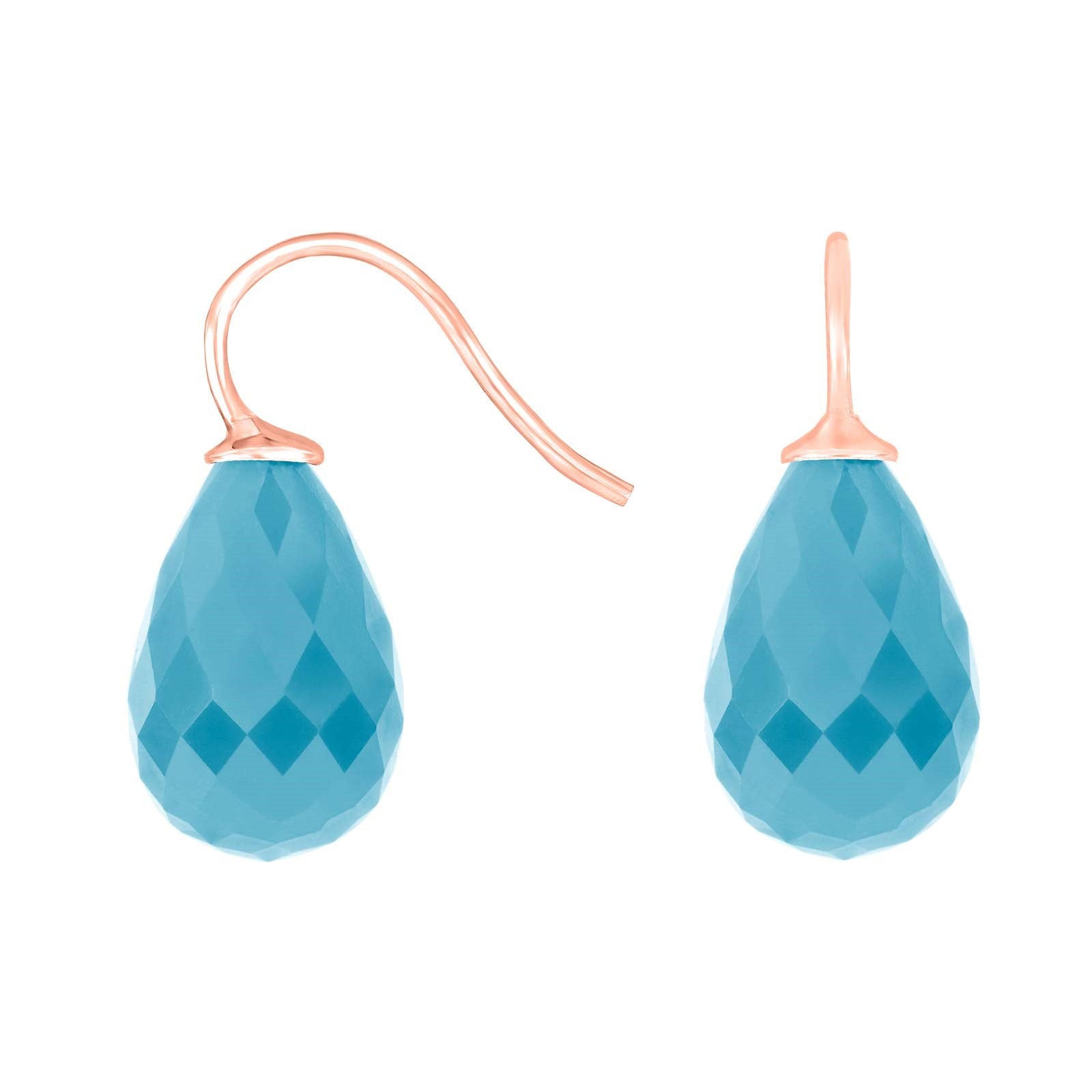 Silver ear. w/quartz glass faceted