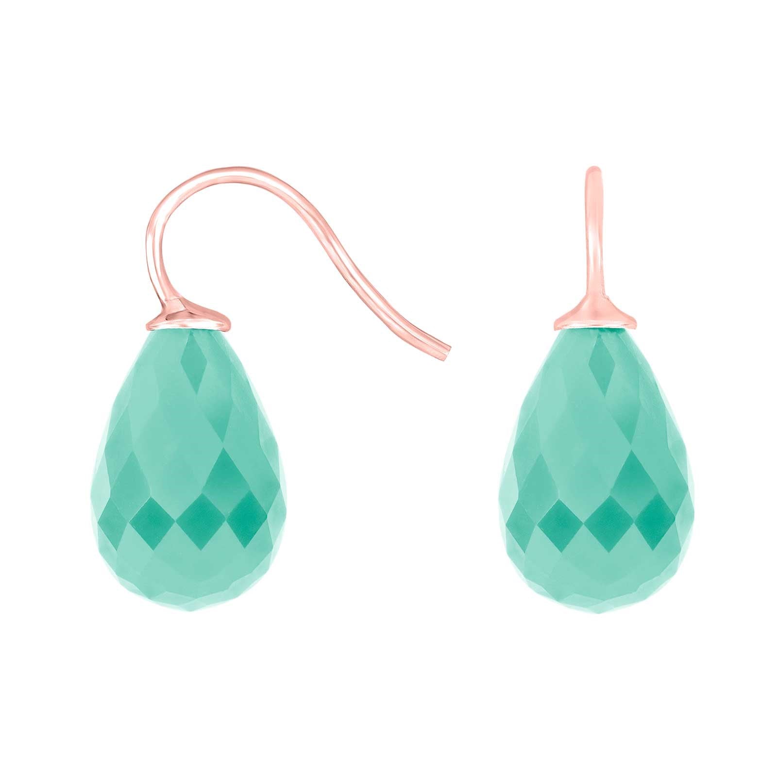 Silver ear. w/quartz glass faceted