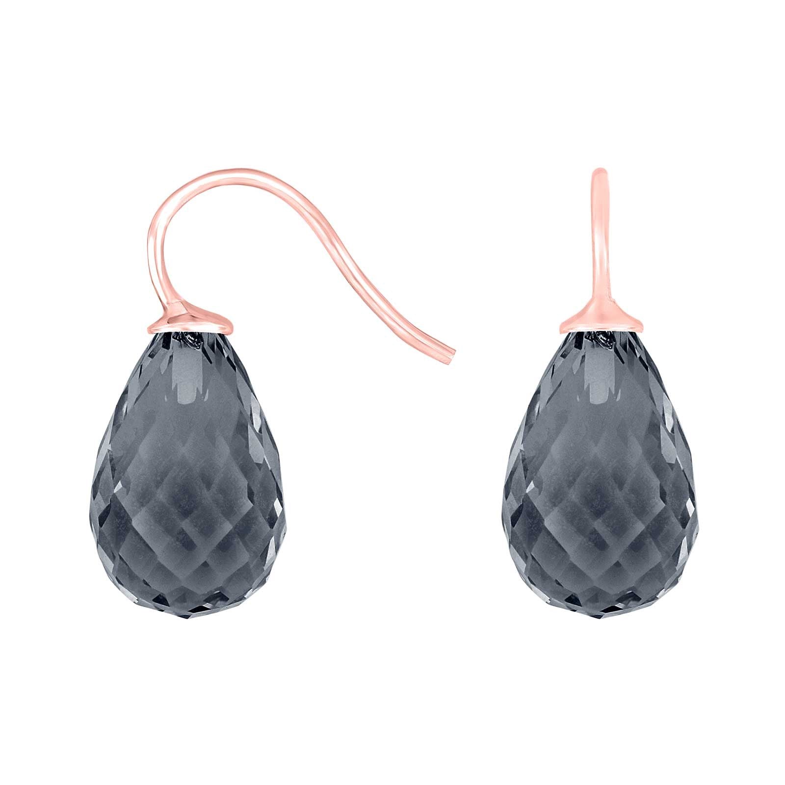 Silver ear. w/quartz glass faceted