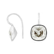 Silver ear. w/quartz glass faceted