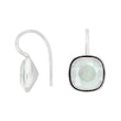 Silver ear. w/quartz glass faceted