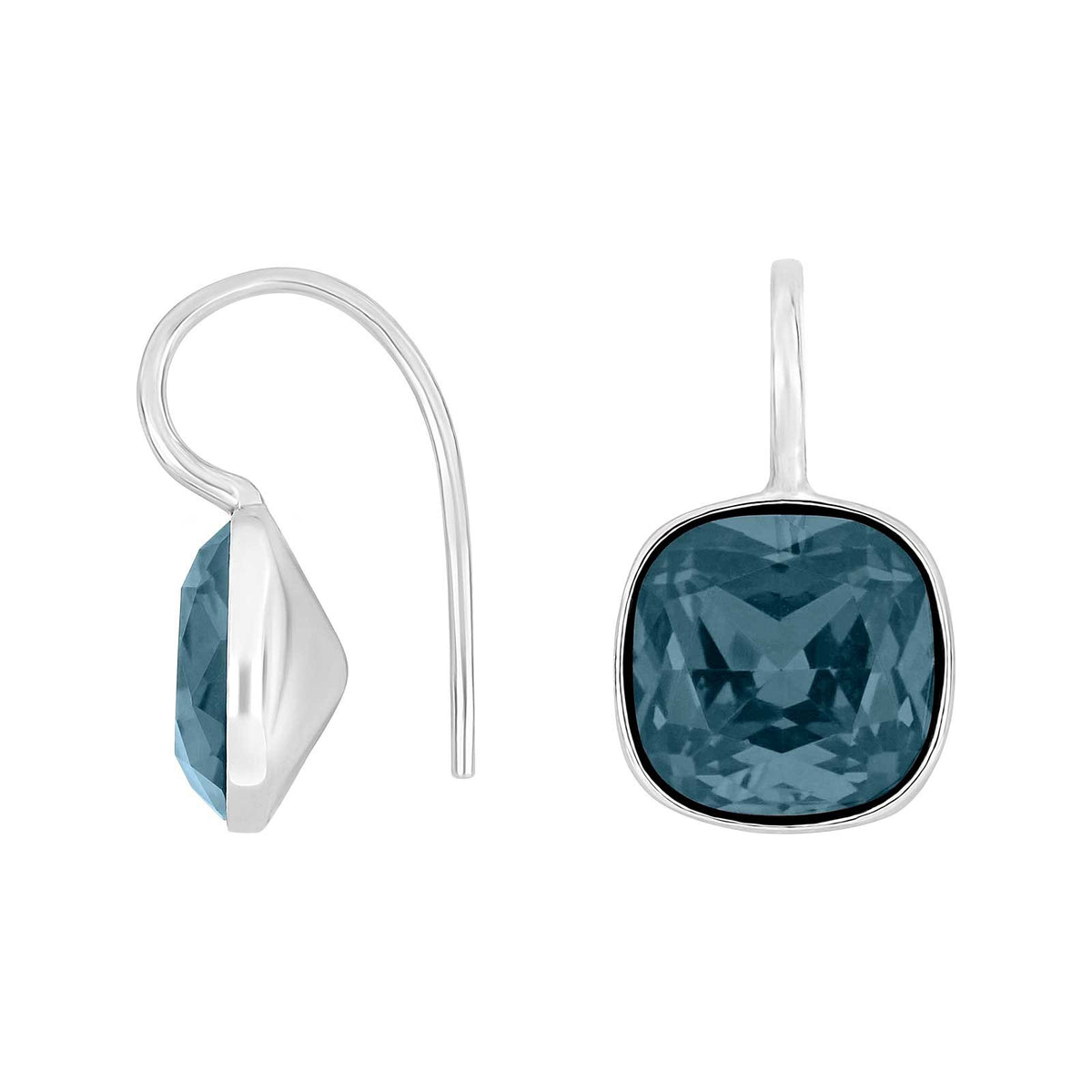 Silver ear. w/quartz glass faceted