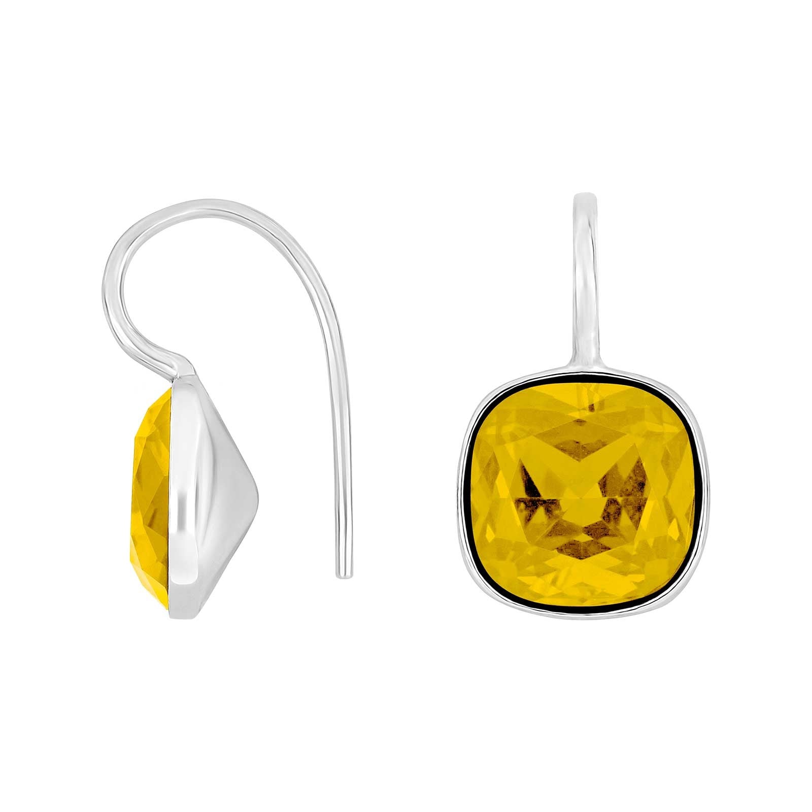 Silver ear. w/quartz glass faceted