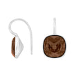 Silver ear. w/quartz glass faceted